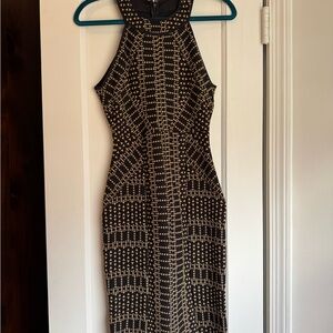 Elegant Black and Gold Patterned Dress